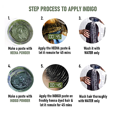 Organic Hair Colour Dye BLCK -Indigo Powder for Hair Black Colour