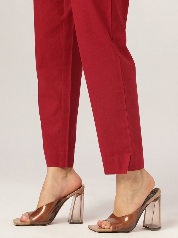 Women's Maroon Cotton Solid A-line Co-ord Set