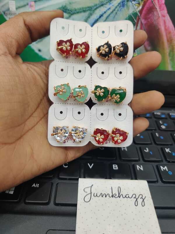 Heart Shape Colorful Stud (JAD104)