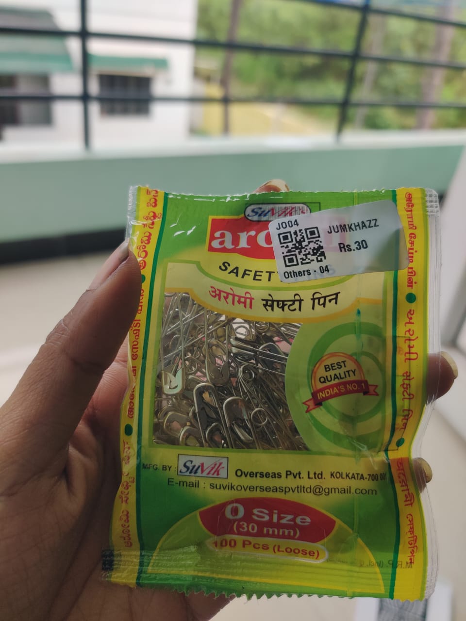 safety pin 0 size