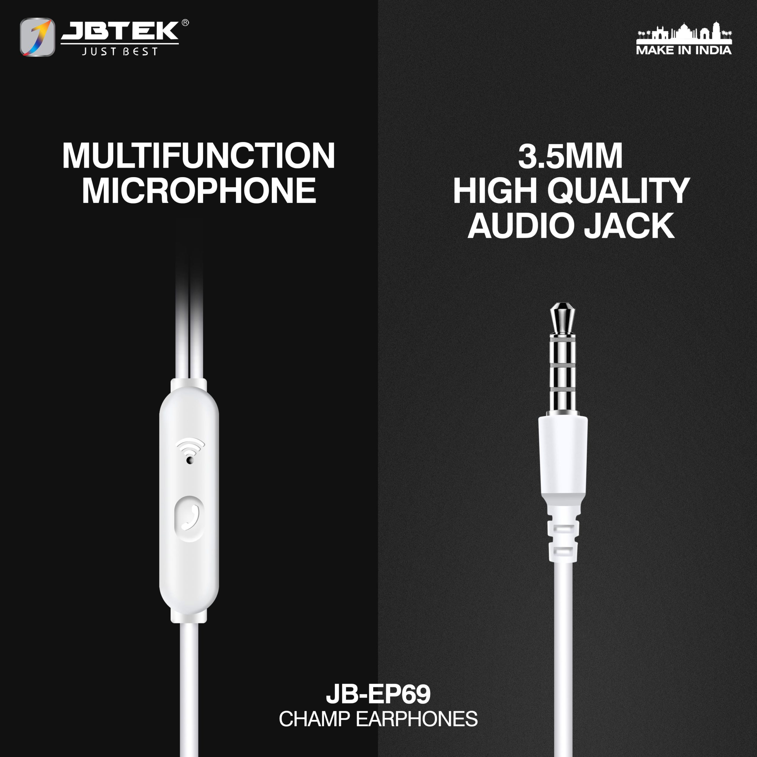 JBTEK JB-EP69 3.5mm Audio Jack Wired Headset (White, In the Ear) JBTEK JB-EP69 3.5mm Audio Jack Wired Headset (White, In the Ear)