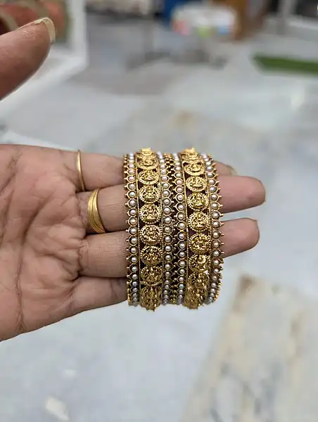 Casual Oxidised Coin Model Bangle Set of 2 (JBAN05)
