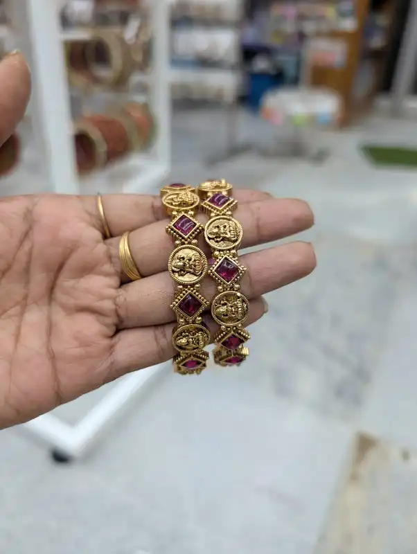 Rose Gold Plated Traditional Bangles Set of 2 (JBAN09)
