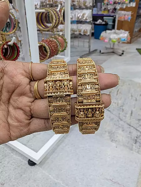 Oxidised Bangles With Multicolor Stones Set of 2 (JBAN14)