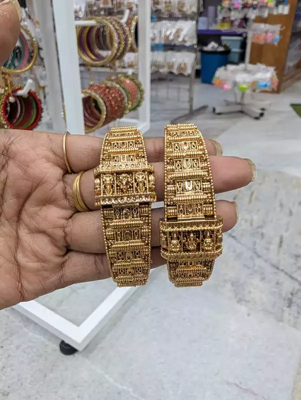 Oxidised Bangles With Multicolor Stones Set of 2 (JBAN14)