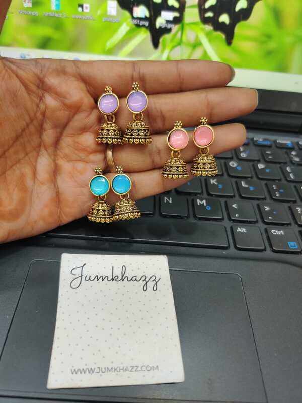 Colorful Small Antique Jumkha (JBF259)