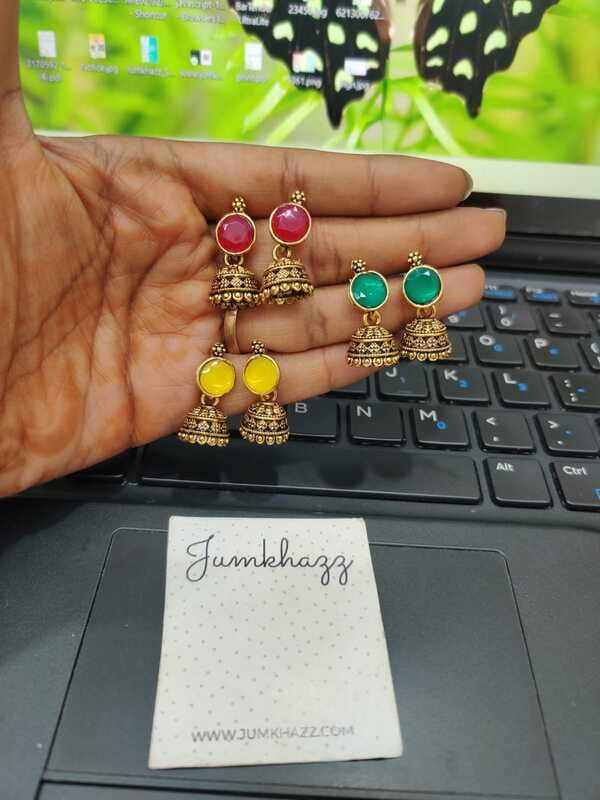 Colorful Small Antique Jumkha (JBF259)
