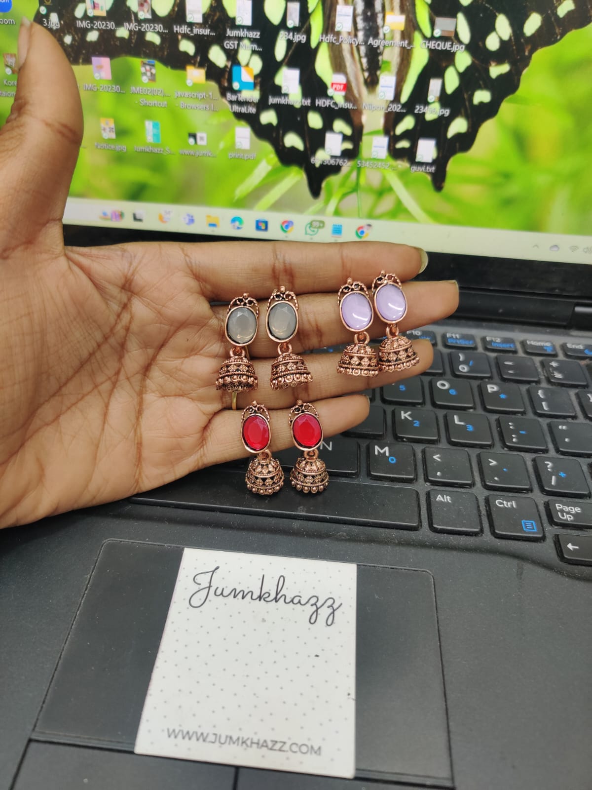 Small Colorful Copper Jumkha (JBF405)