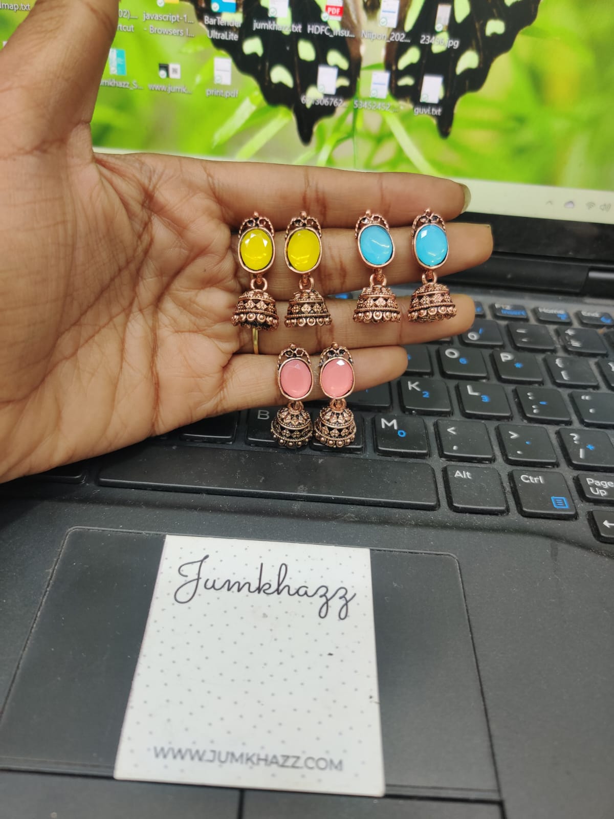 Small Colorful Copper Jumkha (JBF405)