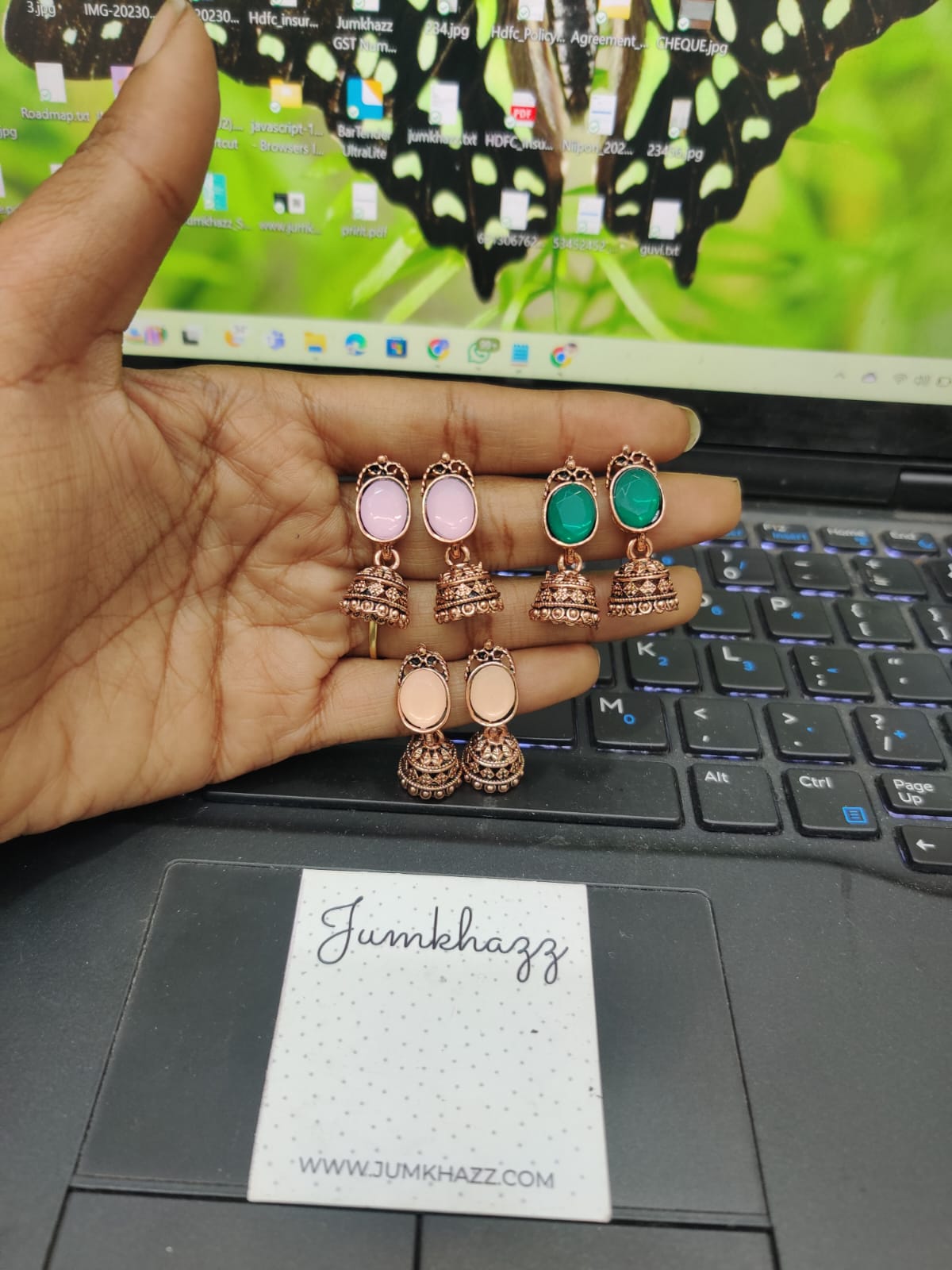 Small Colorful Copper Jumkha (JBF405)