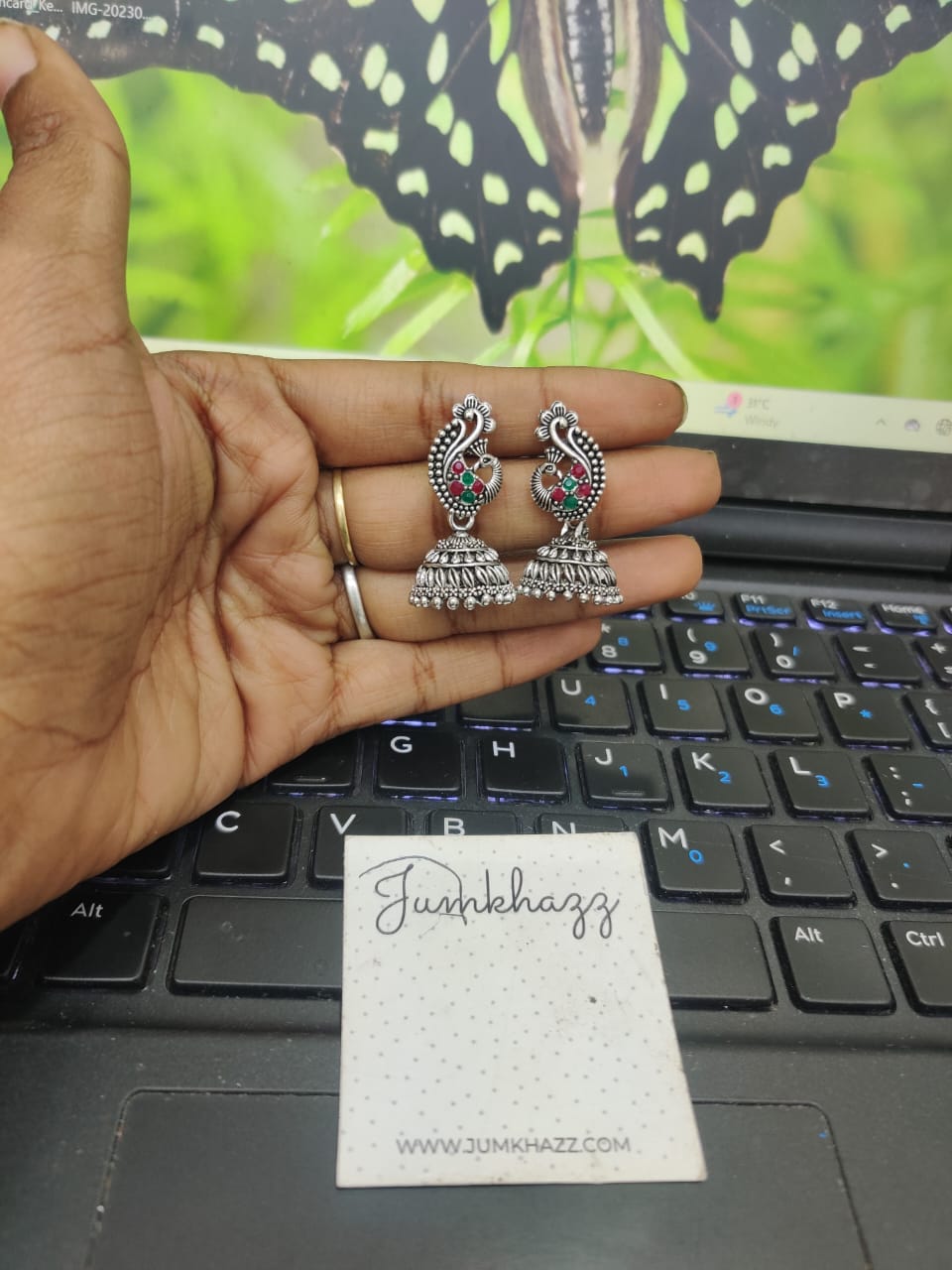 Peacock Oxidized Jumkha (JBF542)