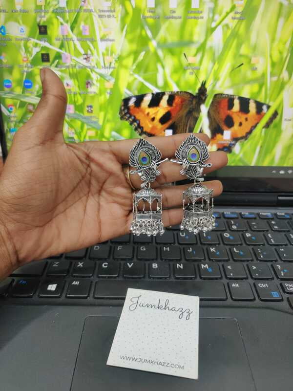 Oxidised Peacock Jumkha