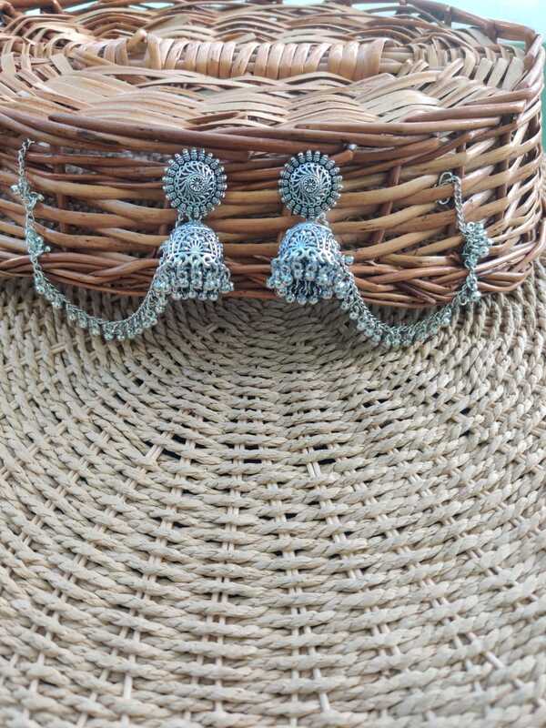 Oxidised jumkha with matal JBJ662