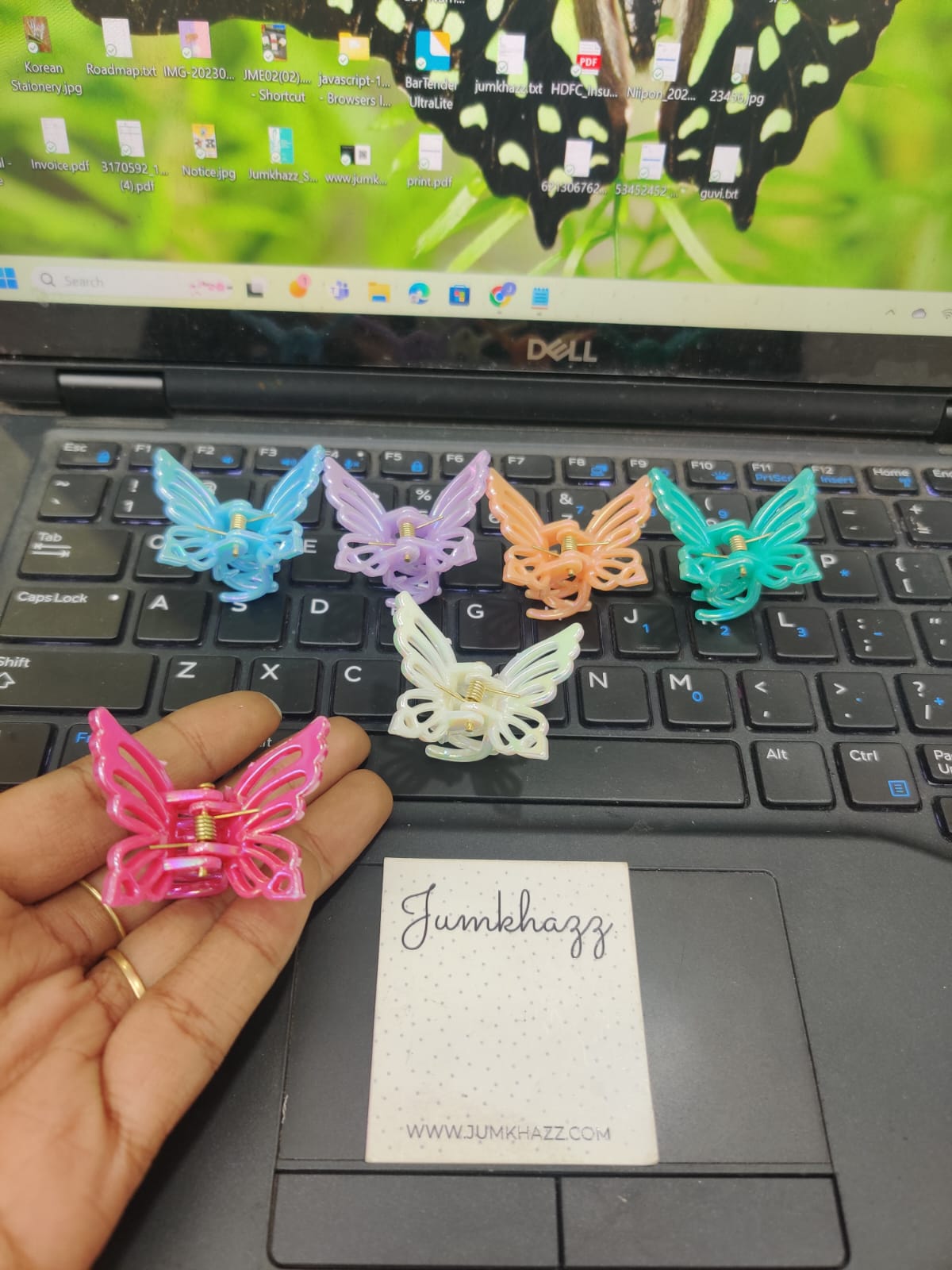 Small Glossy Butterfly Clutch (JCL160)