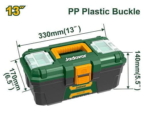 JADEVER 13" Plastic Tool Box JDTB1313