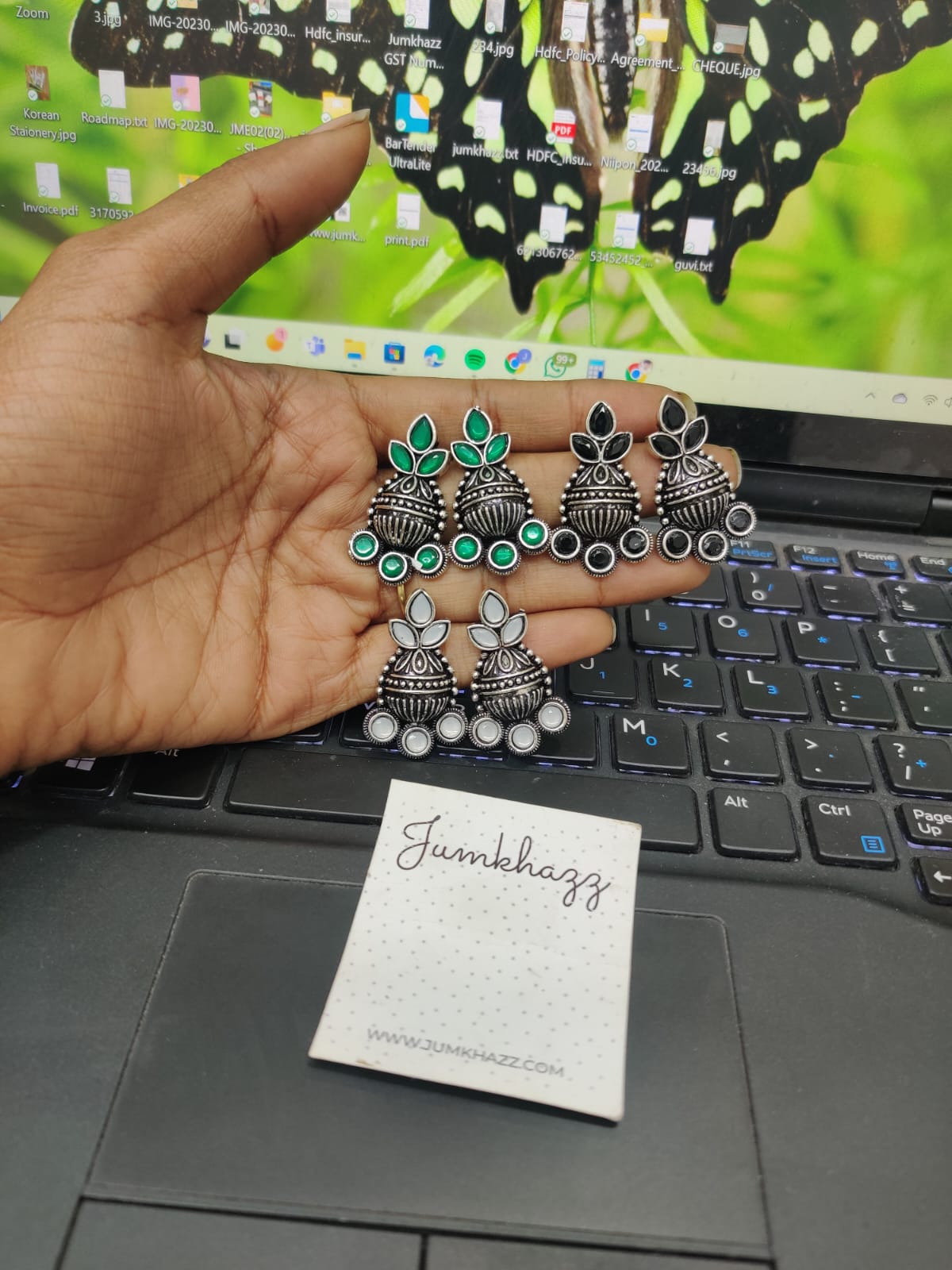 Colorful German silver Stud (JGS183)