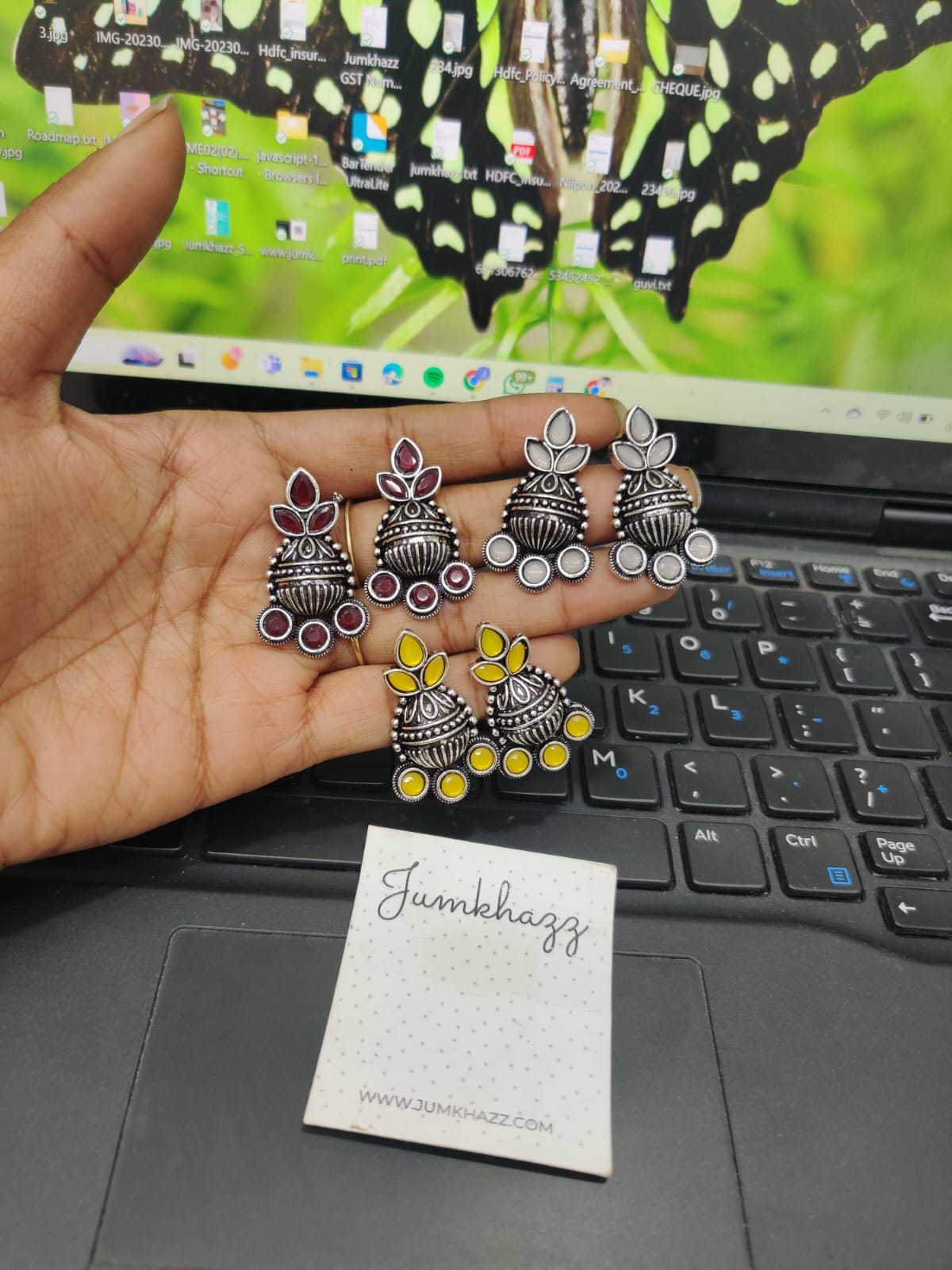 Colorful German silver Stud (JGS183)