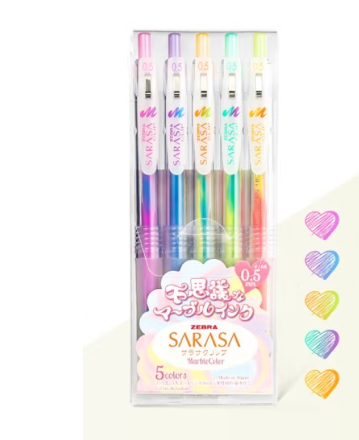 Zebra Sarasa Clip Marble Color 5 Color Pen Set