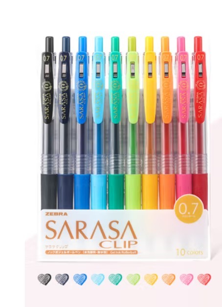 Zebra Sarasa Clip 0.7 10 Color Pen Set