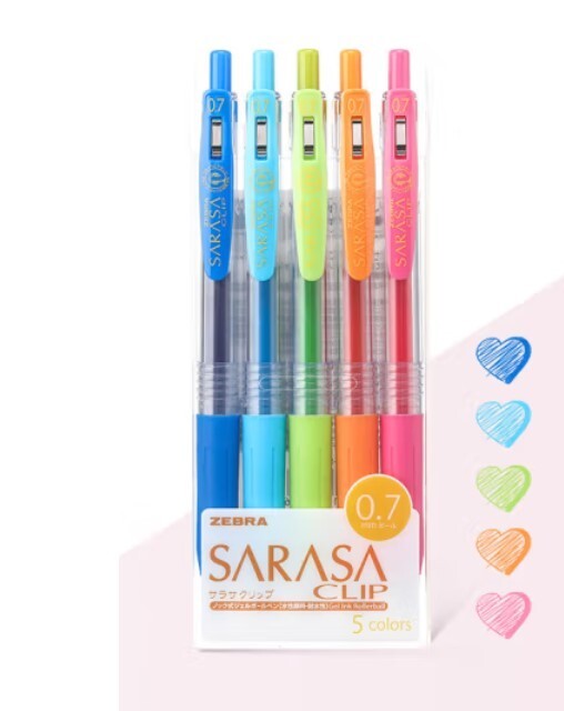 Zebra Sarasa Clip 0.7 5 Color Pen Set