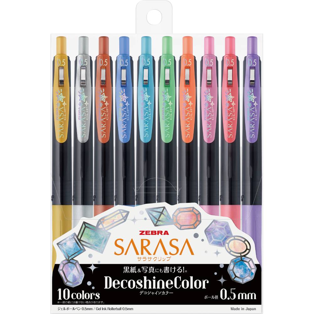 Zebra Sarasa Clip 0.5 Deco Shine 10 Color Pen Set