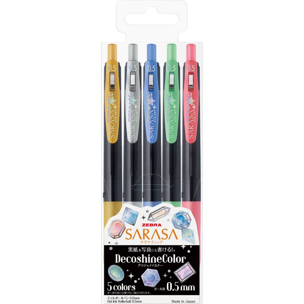 Zebra Sarasa Clip 0.5 Deco Shine 5 Color Pen Set
