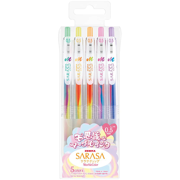 Zebra Sarasa Clip Marble Color 5 Color Pen Set