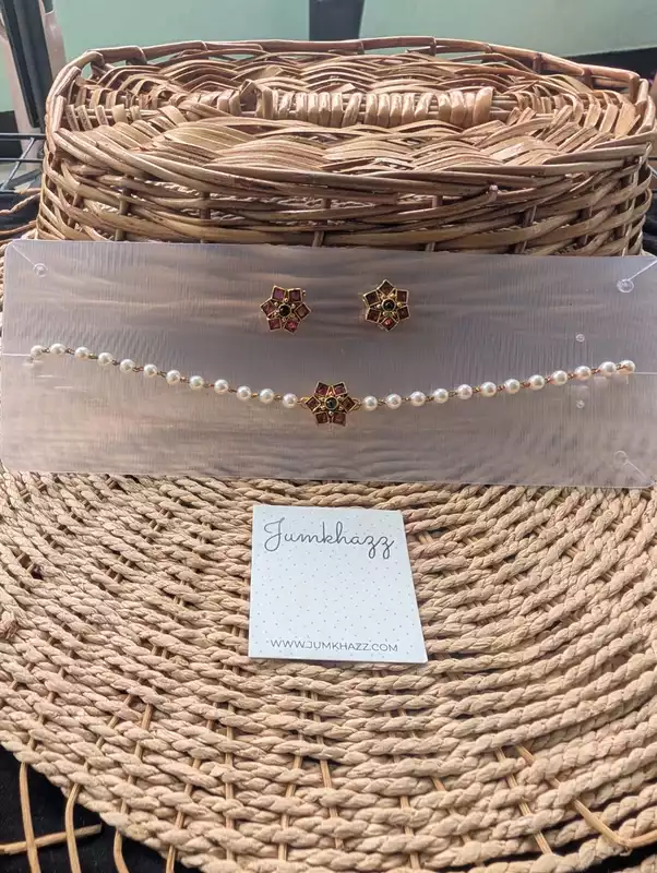 Pearl With Stone Neckpiece (JNC119)