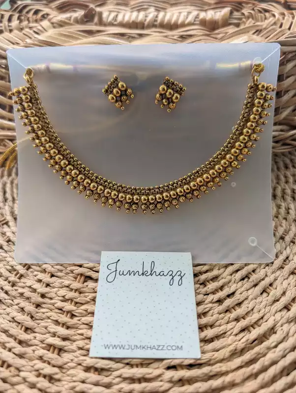 Traditional Gold Bead Neck Set (JNC134)