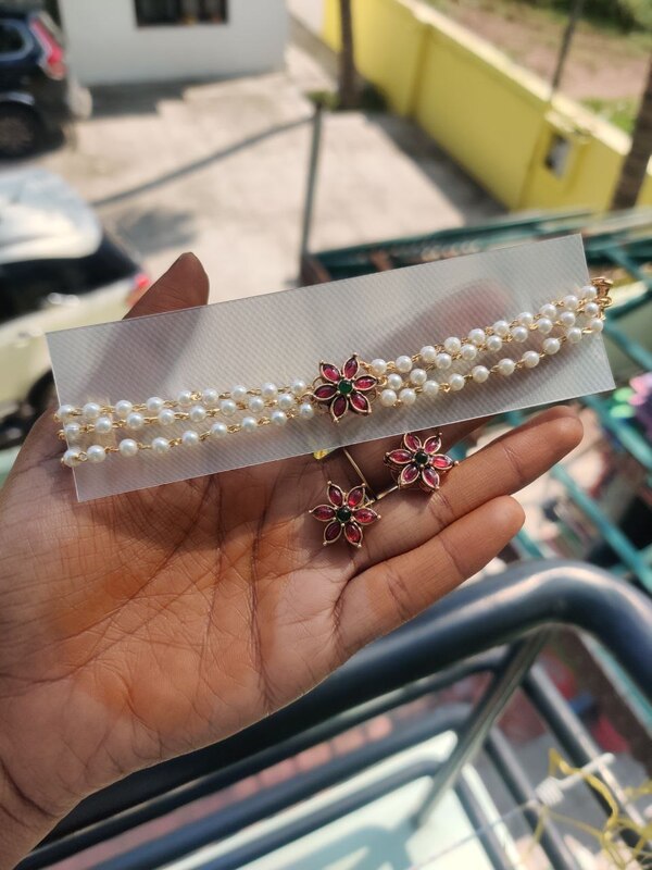 Pearl flower choker JNC209