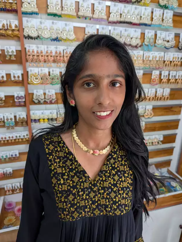 Lotus with Laxhmi Coin Neckpiece(JNC27)