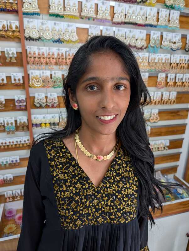 Lotus with Laxhmi Coin Neckpiece(JNC27)