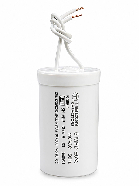 TIBCON 5 MFD 440V PP Motor Run / Wire / 440V CAPACITOR