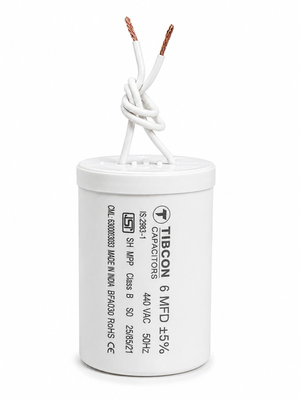 TIBCON 6 MFD 440V PP Motor Run / Wire / 440V CAPACITOR