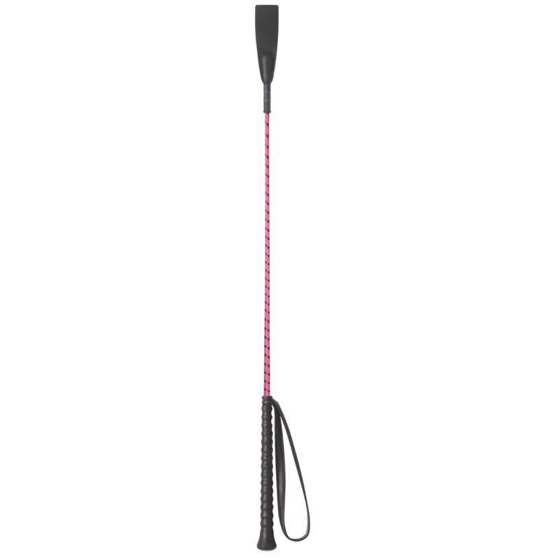 Fleck Jumping Bat Whips - Woven Nylon Cover, Rubber Handle - Black- 60cm