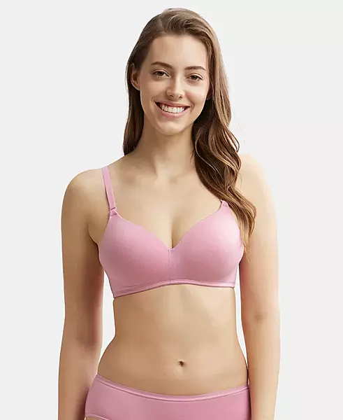 JOCKEY Wirefree Padded Tencel Lyocell Elastane Stretch Full Coverage Multiway T-Shirt Bra with Adjustable Straps JW11