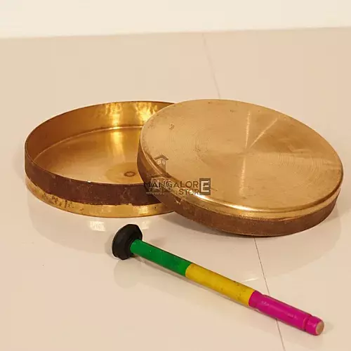 Udupi Brass Jagate with Stick – Traditional Temple Sound Instrument for Pooja & Aarti