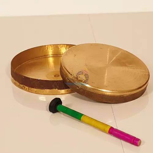 Udupi Brass Jagate with Stick – Traditional Temple Sound Instrument for Pooja & Aarti