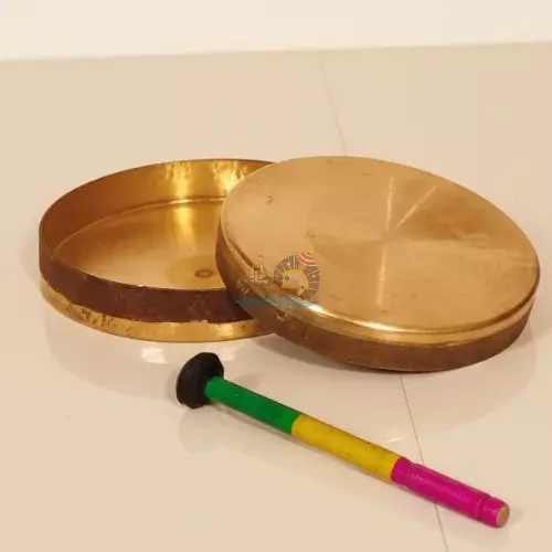 Udupi Brass Jagate with Stick โ Traditional Temple Sound Instrument for Pooja & Aarti
