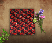 Red Black Floral Embroidered Jamdani Saree with BP