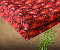 Red Black Floral Embroidered Jamdani Saree with BP