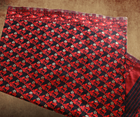 Red Black Floral Embroidered Jamdani Saree with BP