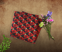 Red Black Floral Embroidered Jamdani Saree with BP