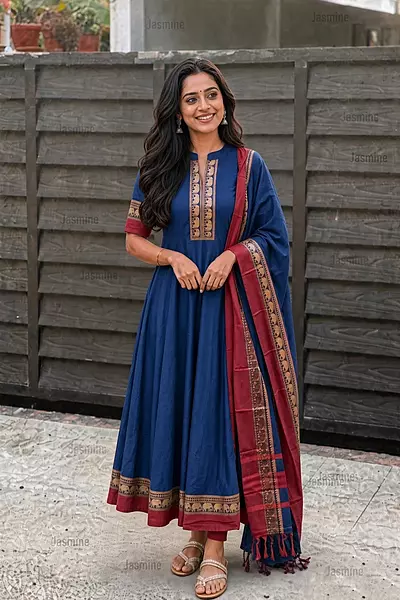 Anuja — अनुजा | Royal Blue Narayanpet Salwar Material