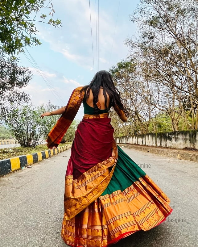 Narayanpet Half Saree Material ( Authentic Handloom )