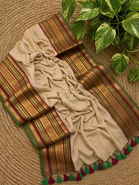 Mul cotton saree with beautiful zari border