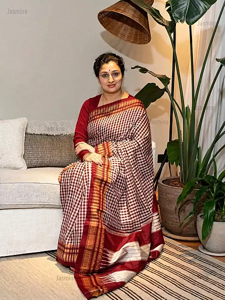 Chauk – चौक | Maroon Ilkal Saree ( Authentic )