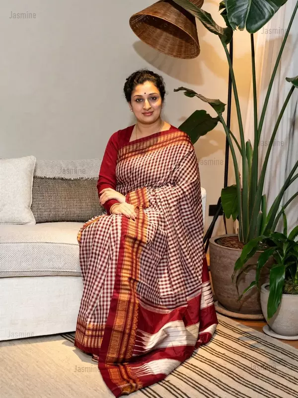Chauk – चौक | Maroon Ilkal Saree ( Authentic )