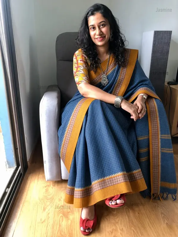 Narayanpet handloom cotton saree in 120-count