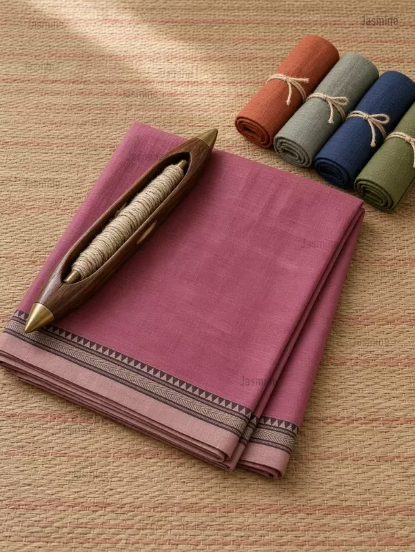 Kora - कोरा | Dusty Rose Narayanpet Cotton Saree